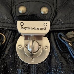 Hayden-Harnett Black Leather Backpack